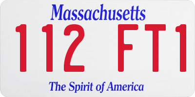 MA license plate 112FT1