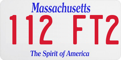 MA license plate 112FT2