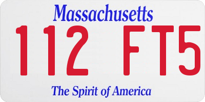 MA license plate 112FT5