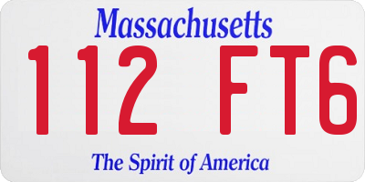 MA license plate 112FT6