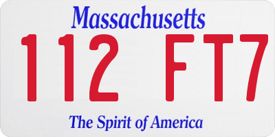 MA license plate 112FT7