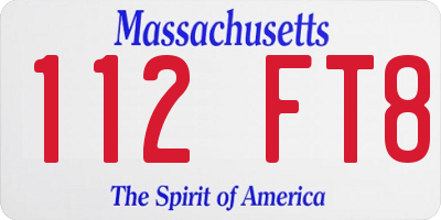 MA license plate 112FT8