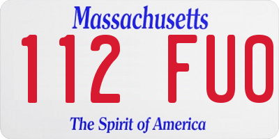 MA license plate 112FU0