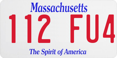 MA license plate 112FU4