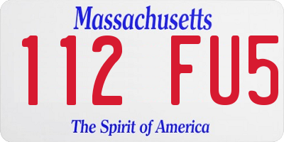 MA license plate 112FU5