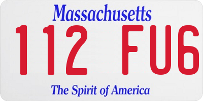 MA license plate 112FU6