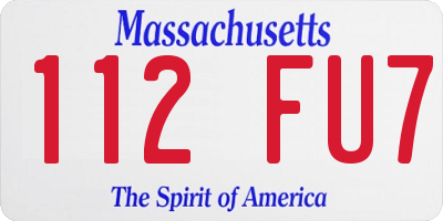 MA license plate 112FU7