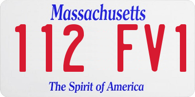 MA license plate 112FV1