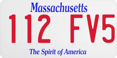 MA license plate 112FV5