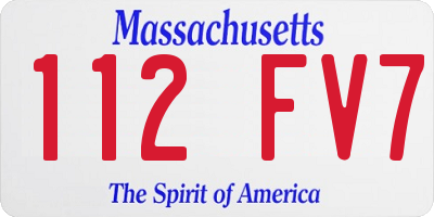 MA license plate 112FV7