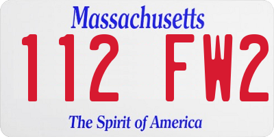 MA license plate 112FW2