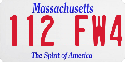 MA license plate 112FW4
