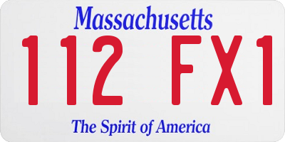 MA license plate 112FX1
