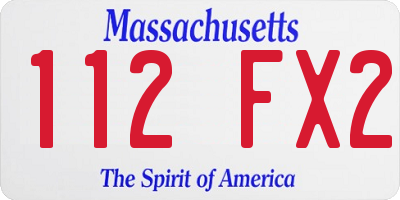MA license plate 112FX2