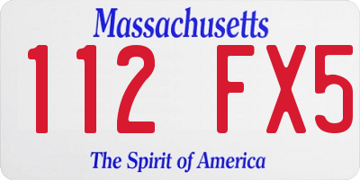 MA license plate 112FX5