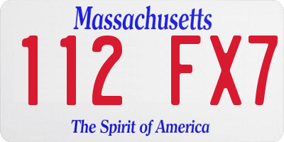 MA license plate 112FX7