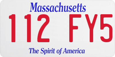 MA license plate 112FY5