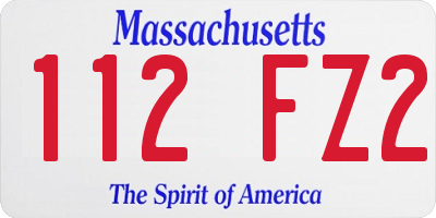 MA license plate 112FZ2