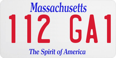 MA license plate 112GA1