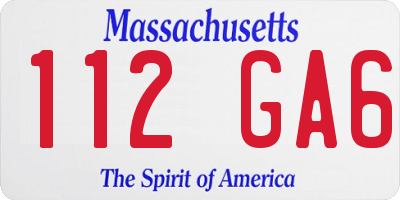 MA license plate 112GA6
