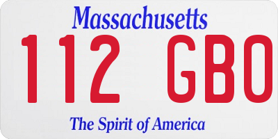 MA license plate 112GB0