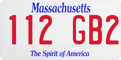 MA license plate 112GB2