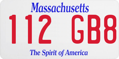 MA license plate 112GB8