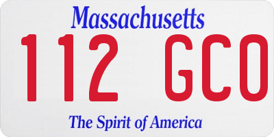 MA license plate 112GC0
