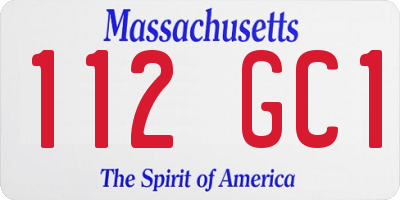 MA license plate 112GC1
