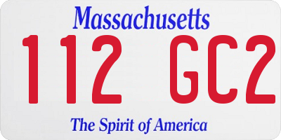 MA license plate 112GC2