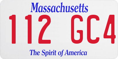 MA license plate 112GC4