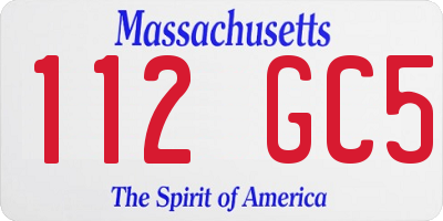 MA license plate 112GC5