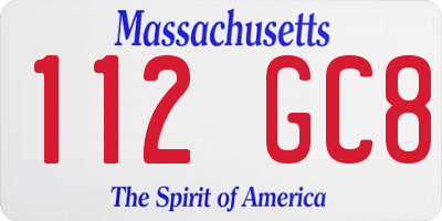 MA license plate 112GC8