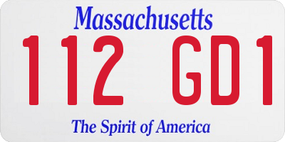MA license plate 112GD1