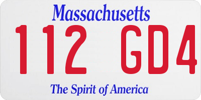 MA license plate 112GD4