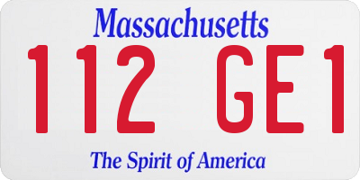 MA license plate 112GE1