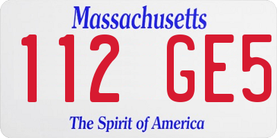 MA license plate 112GE5