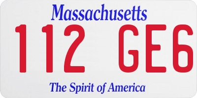 MA license plate 112GE6