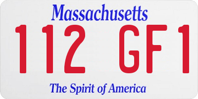 MA license plate 112GF1