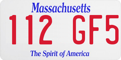 MA license plate 112GF5
