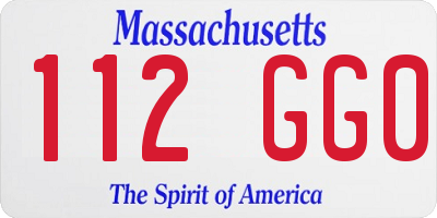 MA license plate 112GG0
