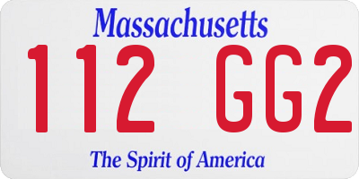MA license plate 112GG2