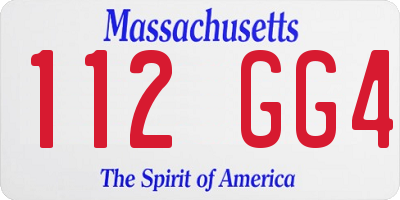 MA license plate 112GG4