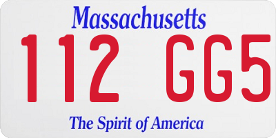 MA license plate 112GG5