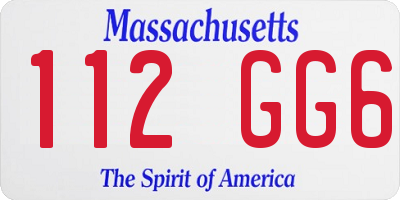MA license plate 112GG6