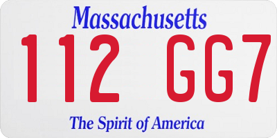 MA license plate 112GG7