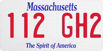 MA license plate 112GH2