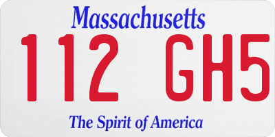 MA license plate 112GH5