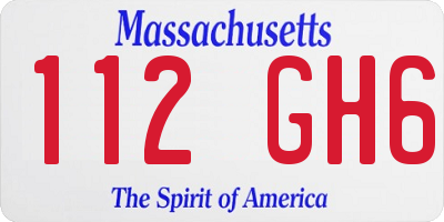 MA license plate 112GH6