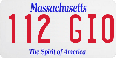MA license plate 112GI0